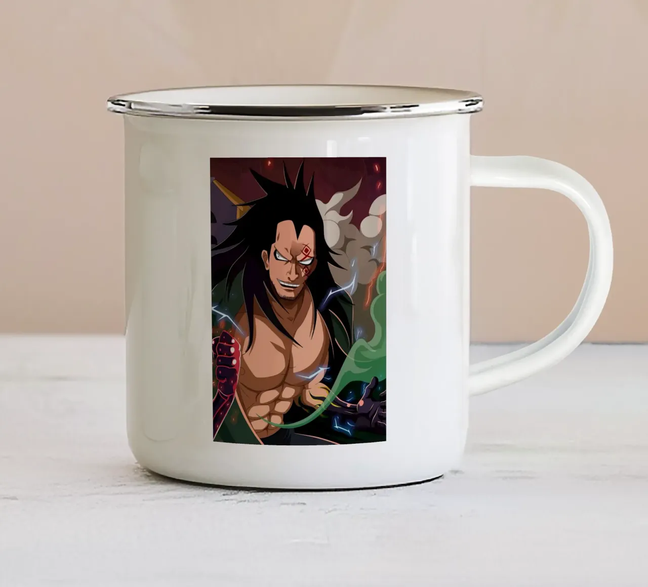 Monkey D Dragon tazza in smalto da Dumery Art