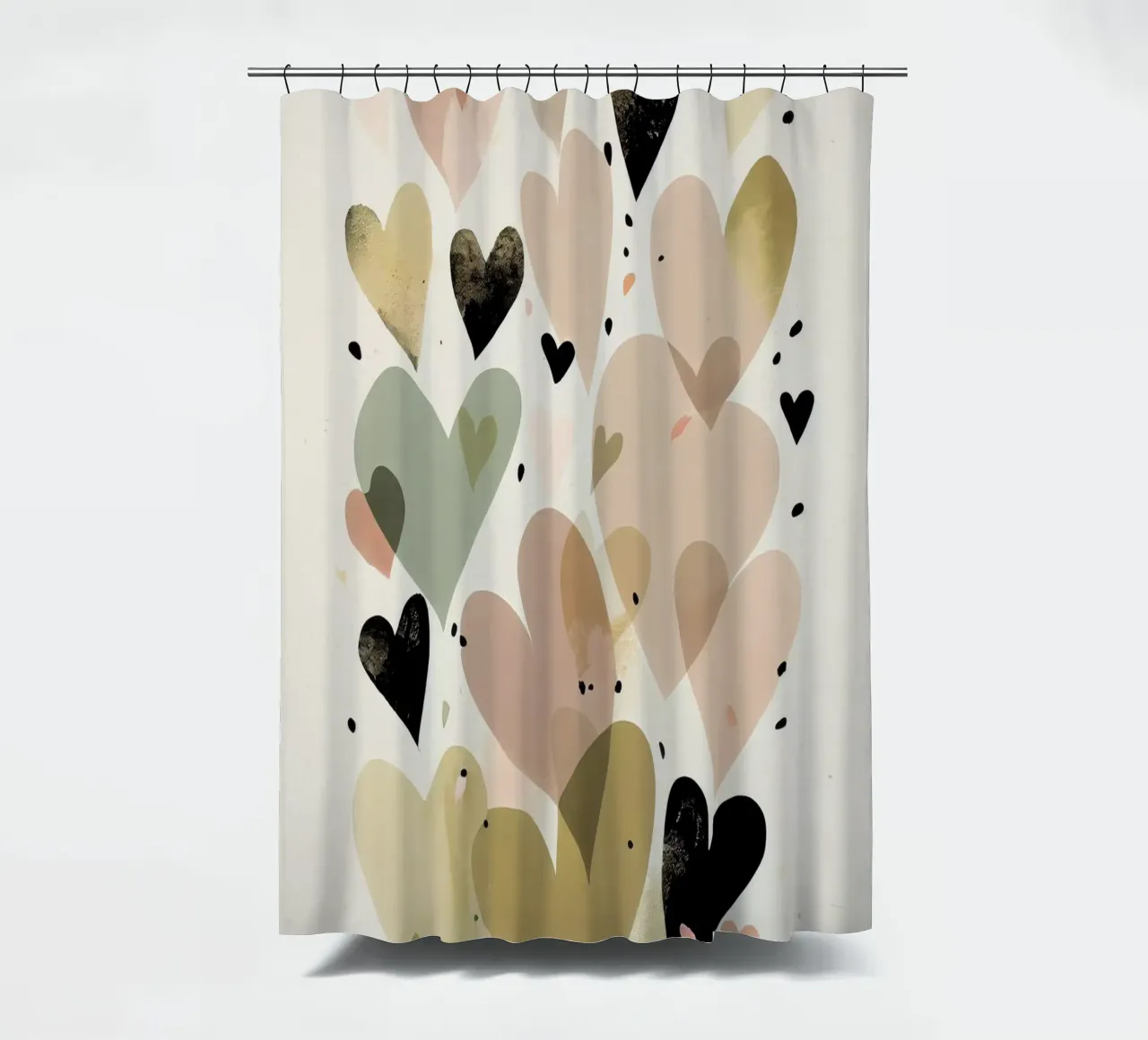 Pastel Hearts shower curtain by treechild