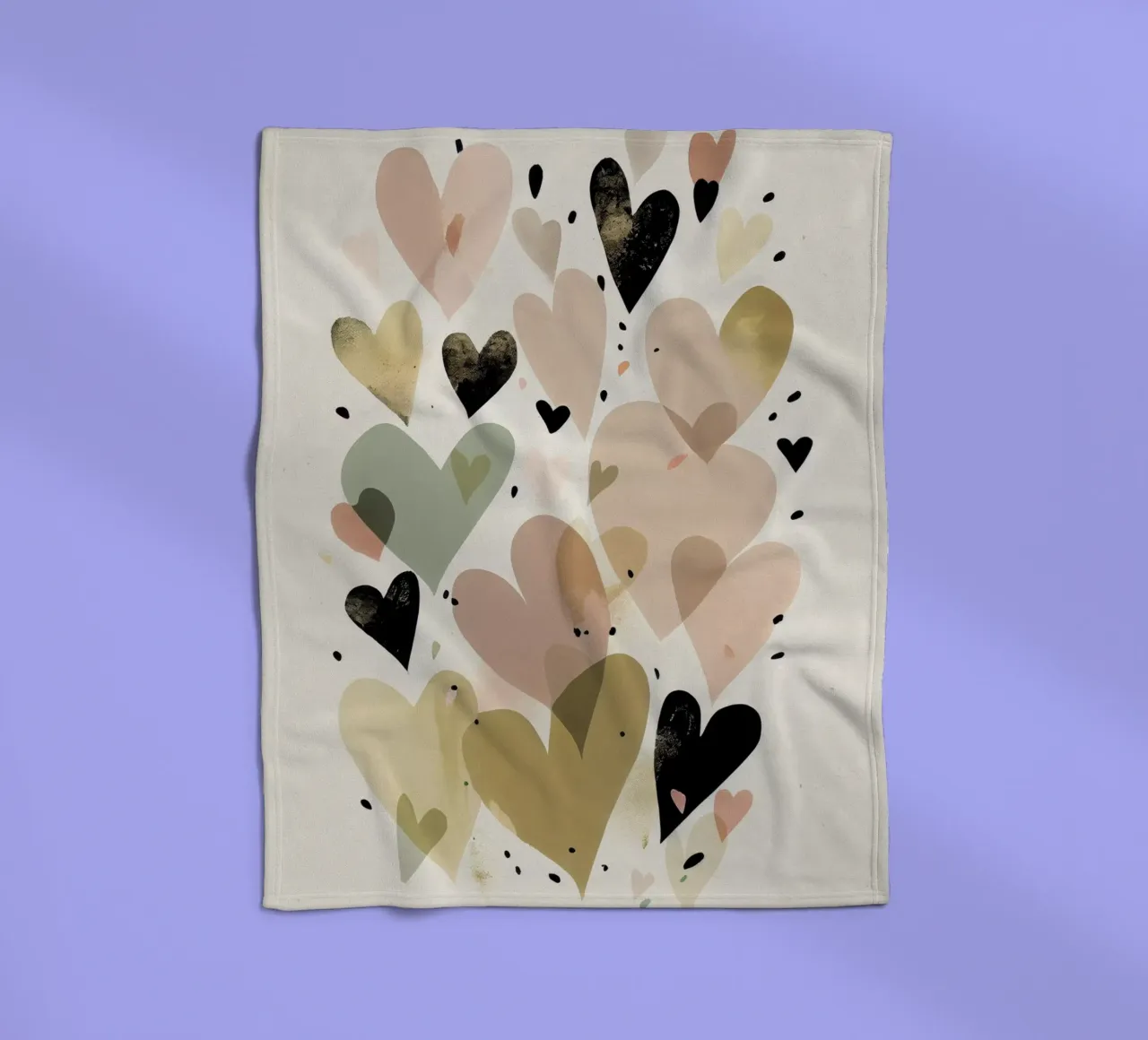 Pastel Hearts fleece blanket by treechild