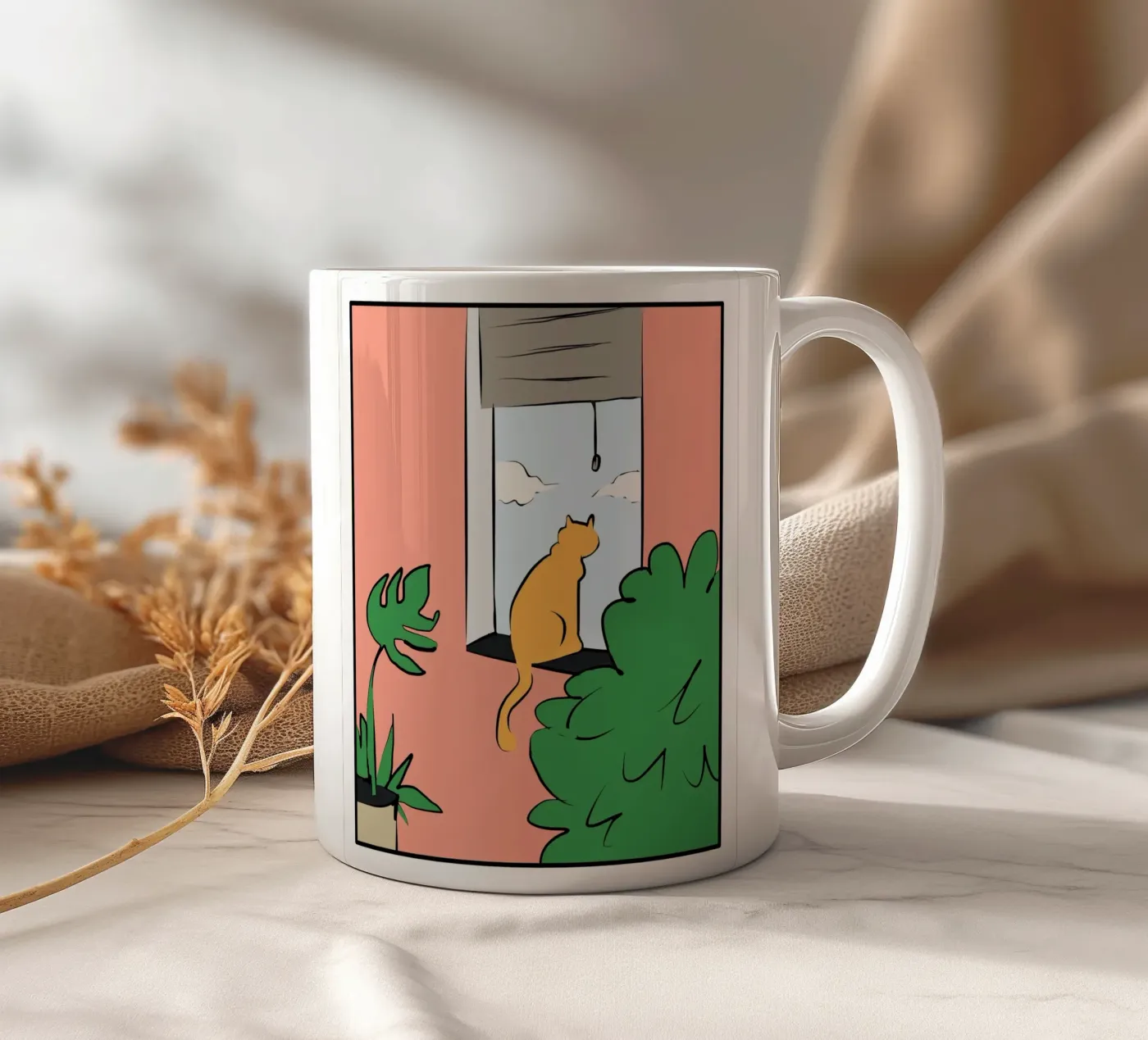 Cat studio ceramic mug by Little Dean