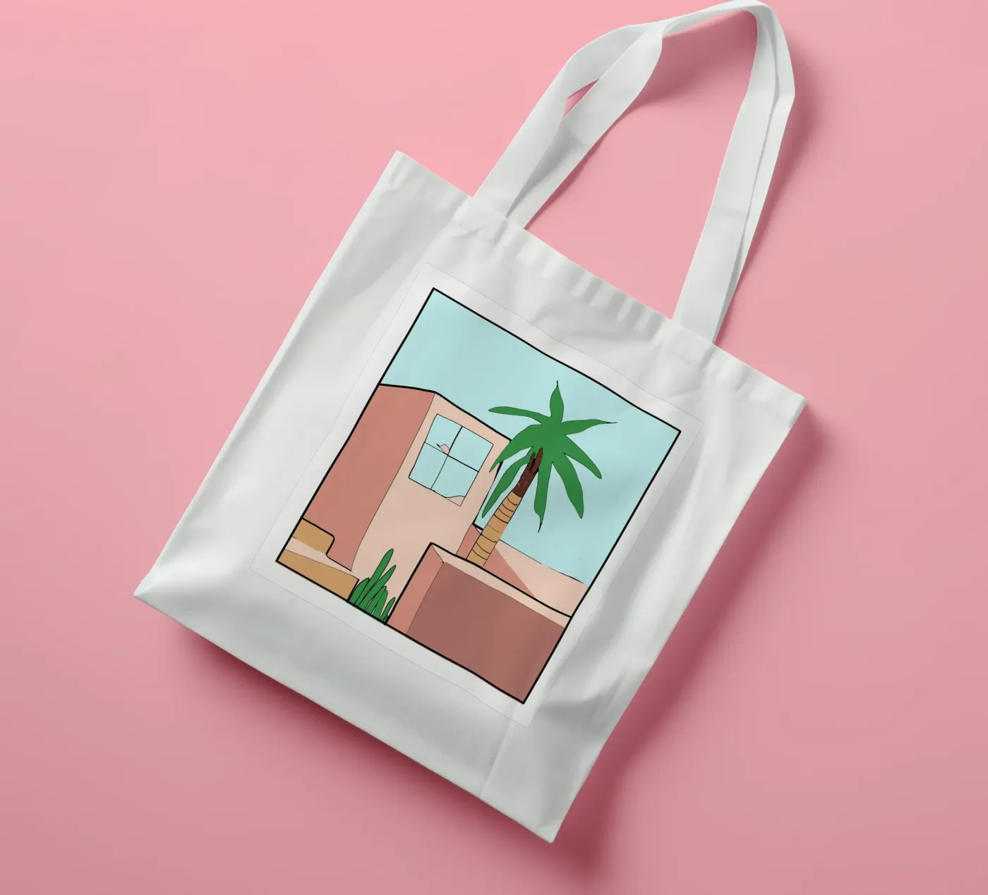 Marokkaans gebouw jute draagtas van Little Dean