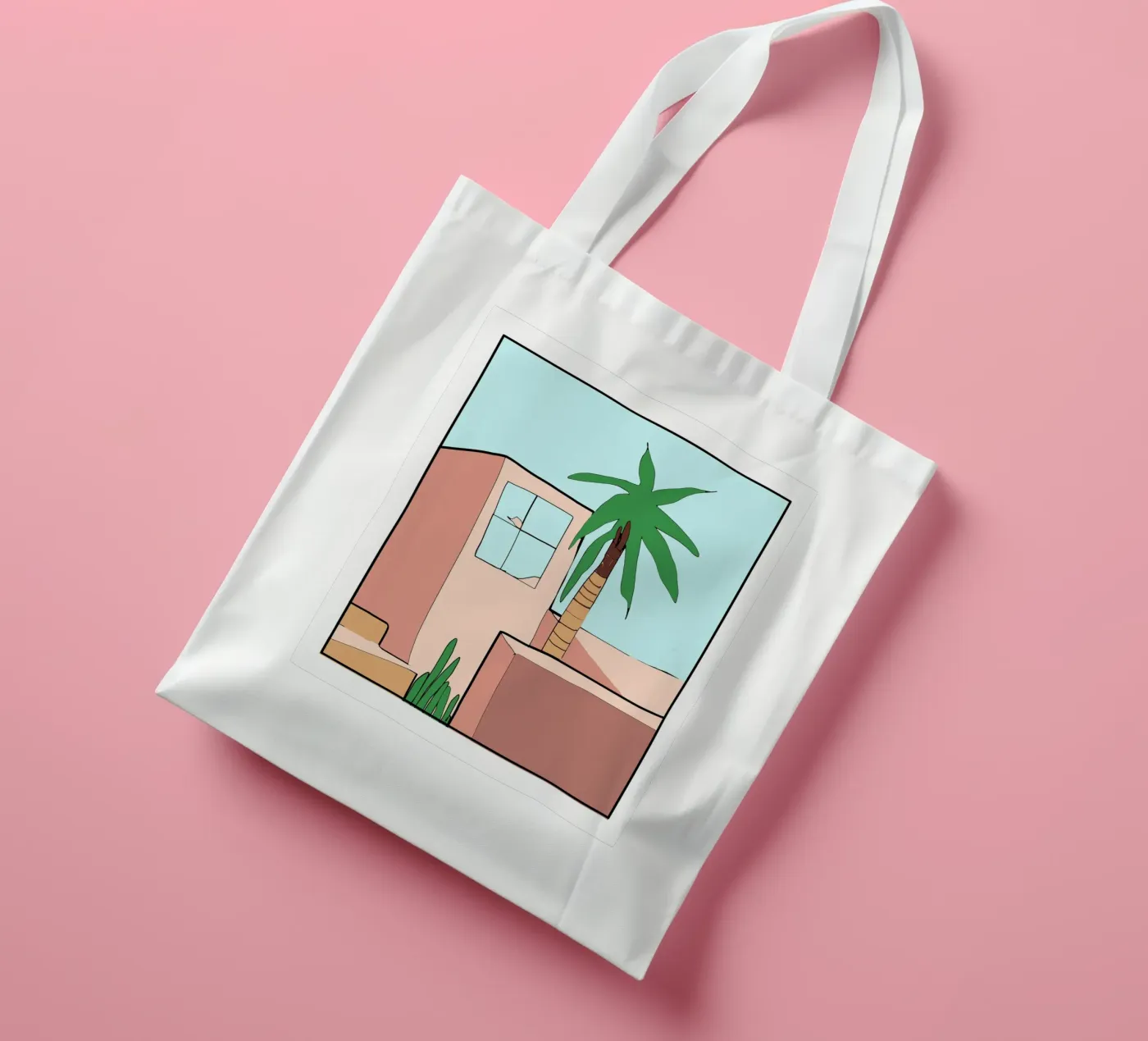 Marokkaans gebouw jute draagtas van Little Dean