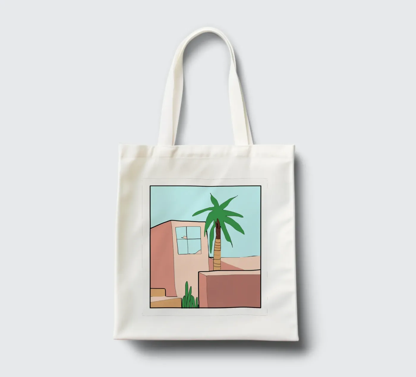 Marokkaans gebouw jute draagtas van Little Dean