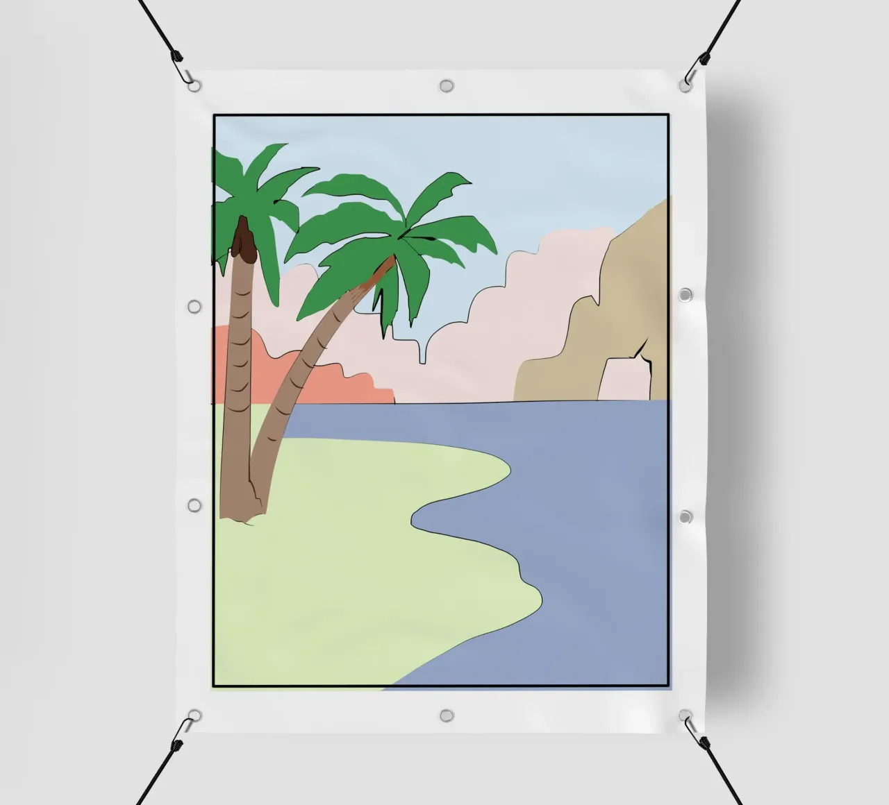 Spiaggia di palme telo in pvc da Little Dean