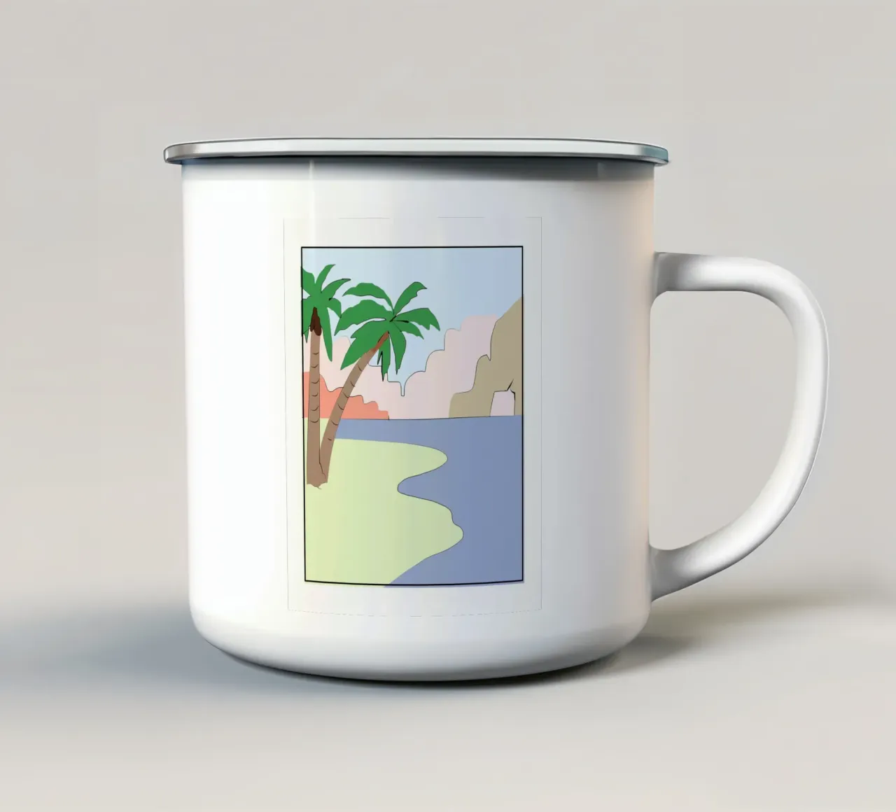 Spiaggia di palme tazza in smalto da Little Dean