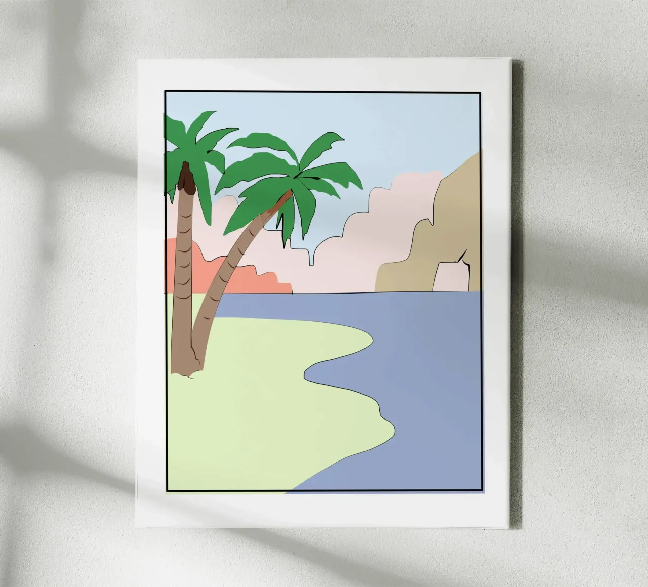 Spiaggia di palme tela con Cornice a cassetta da Little Dean