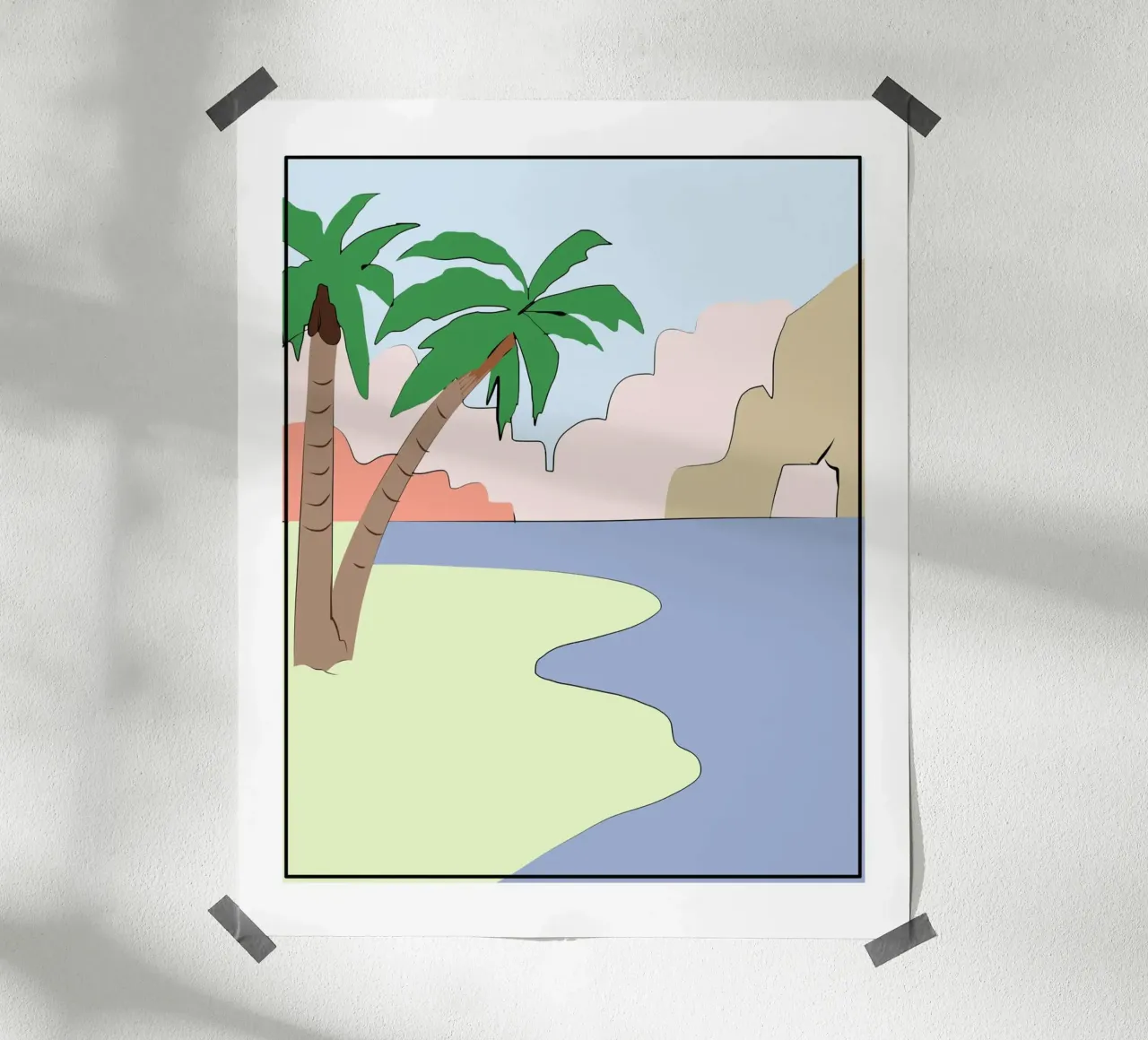 Spiaggia di palme poster da Little Dean