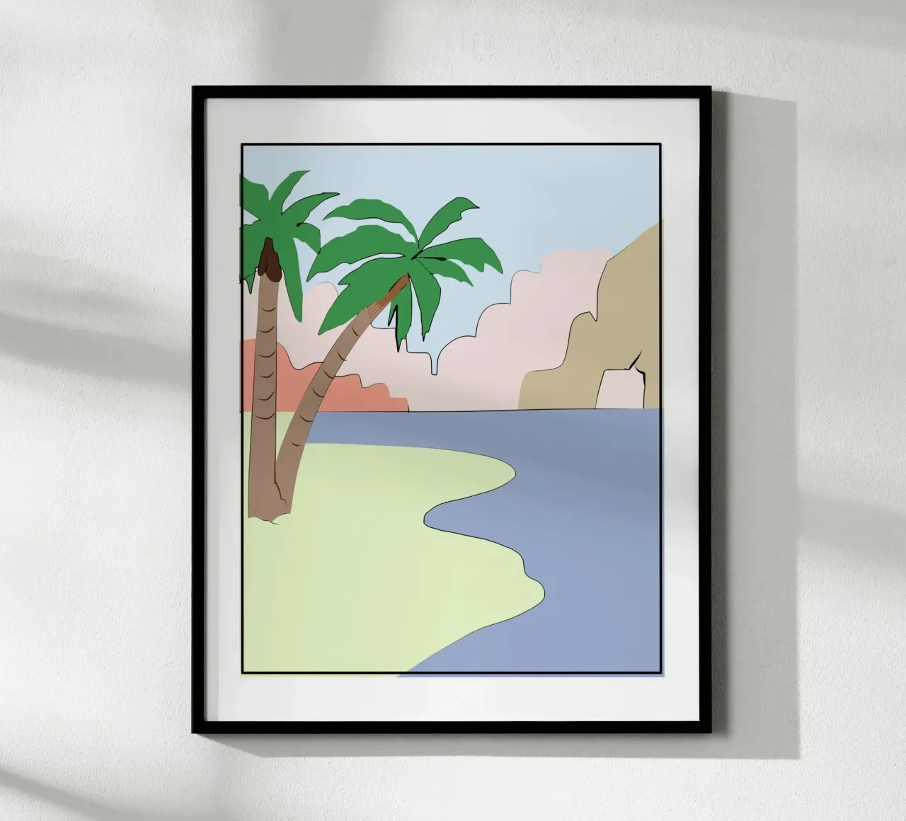 Spiaggia di palme poster da Little Dean