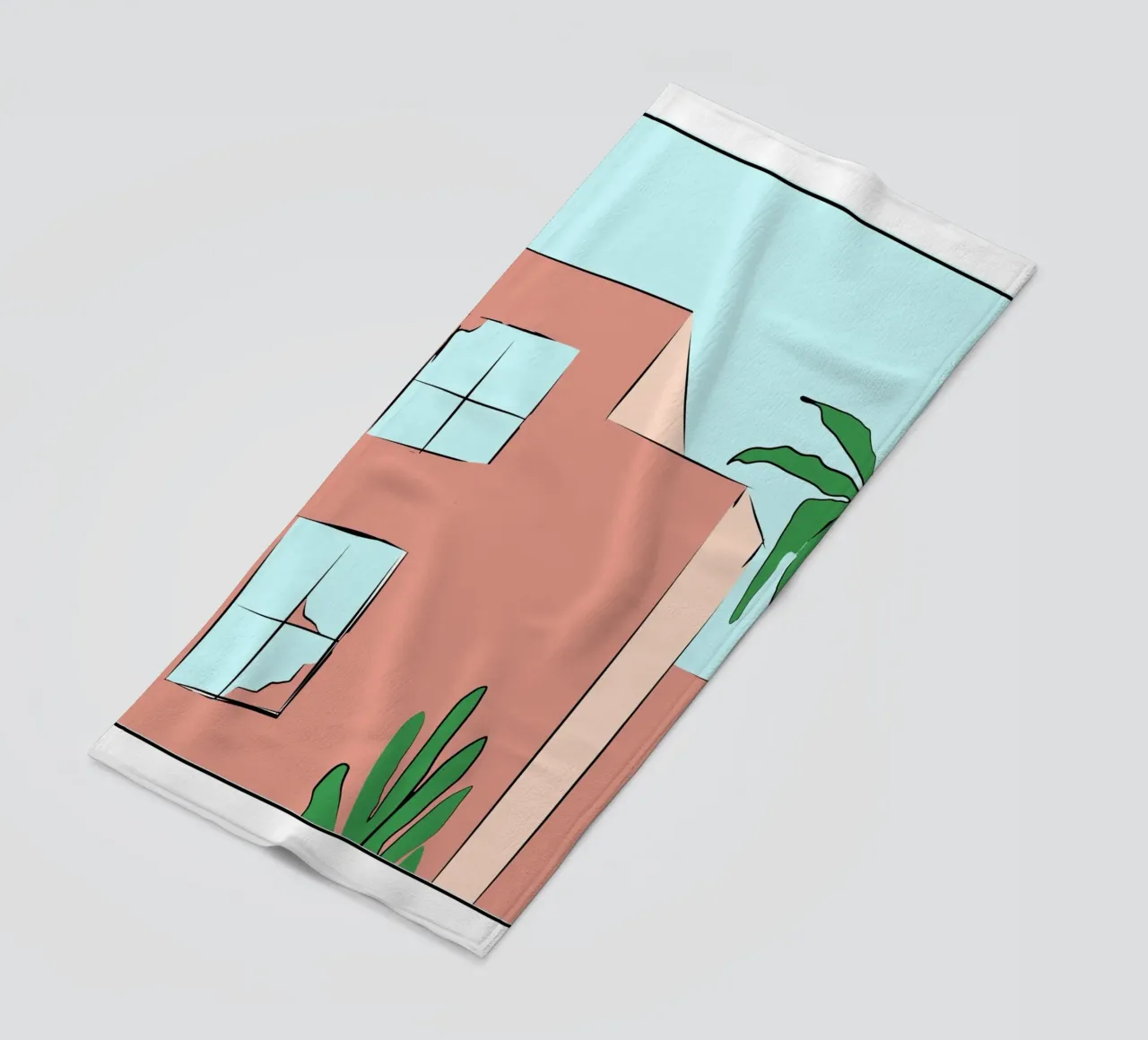 Marokkaans gebouw 02 strandhanddoek van Little Dean