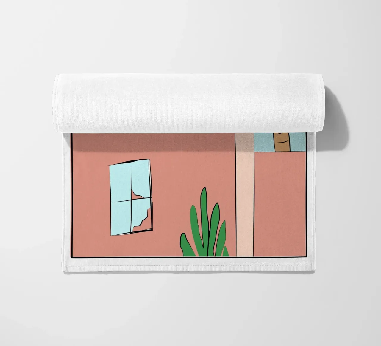 Marokkaans gebouw 02 strandhanddoek van Little Dean