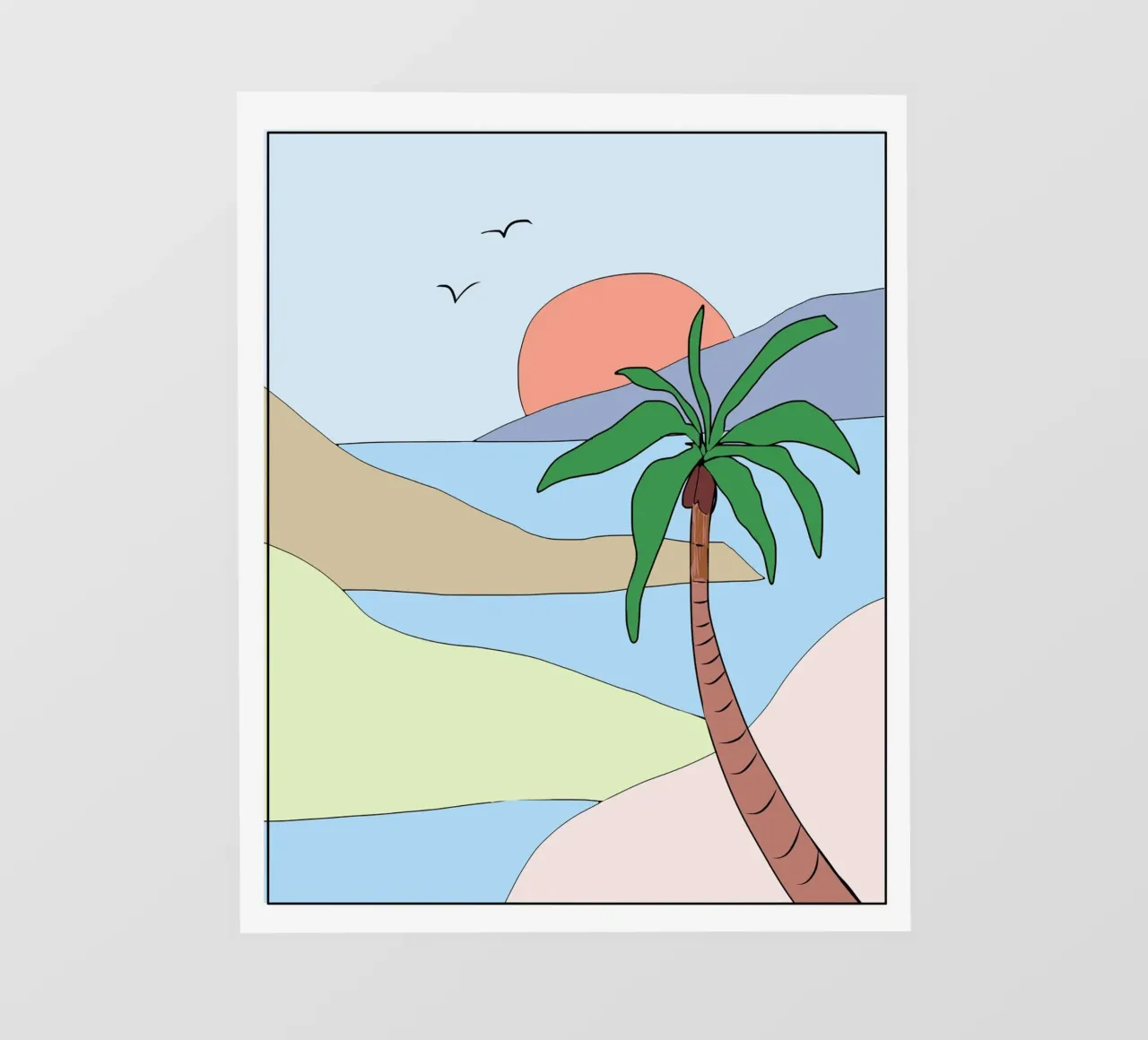 Spiaggia di palme 02 telo in pvc da Little Dean