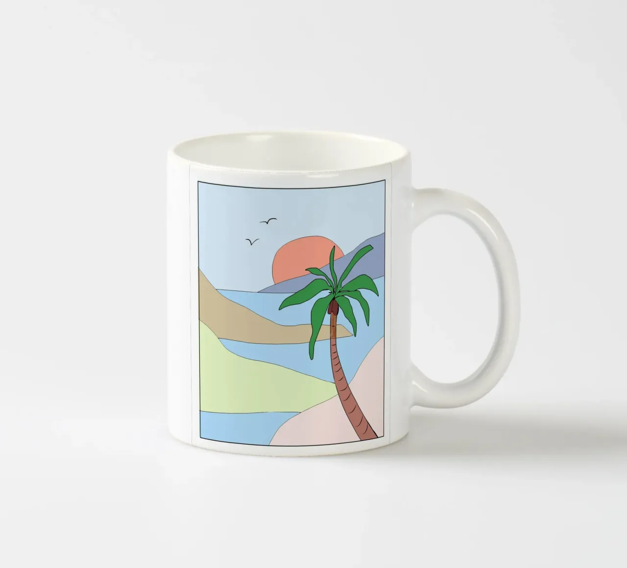 Spiaggia di palme 02 tazza in ceramica da Little Dean