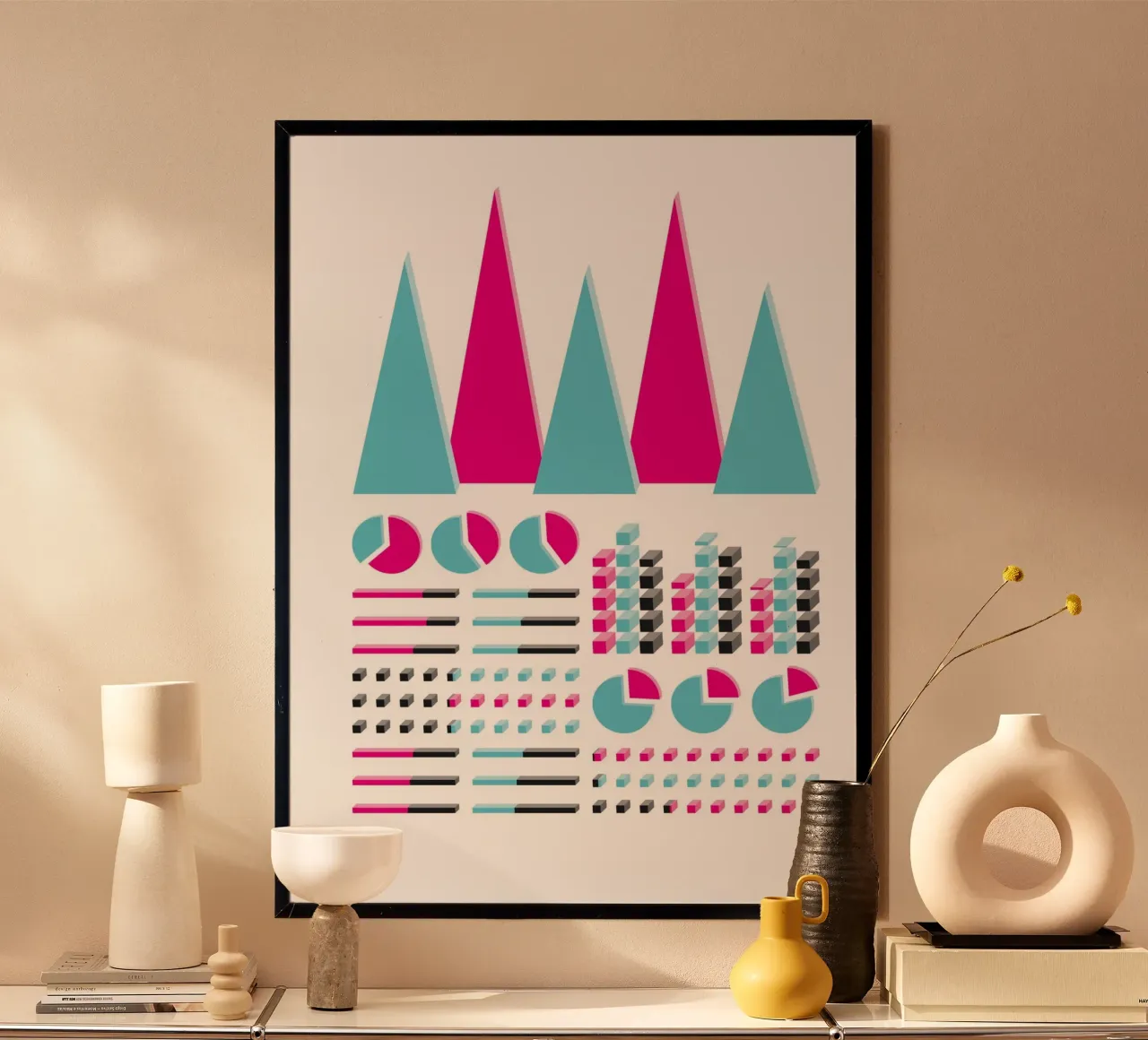 Infographic Selection poster con telaio in legno da kathrinmay