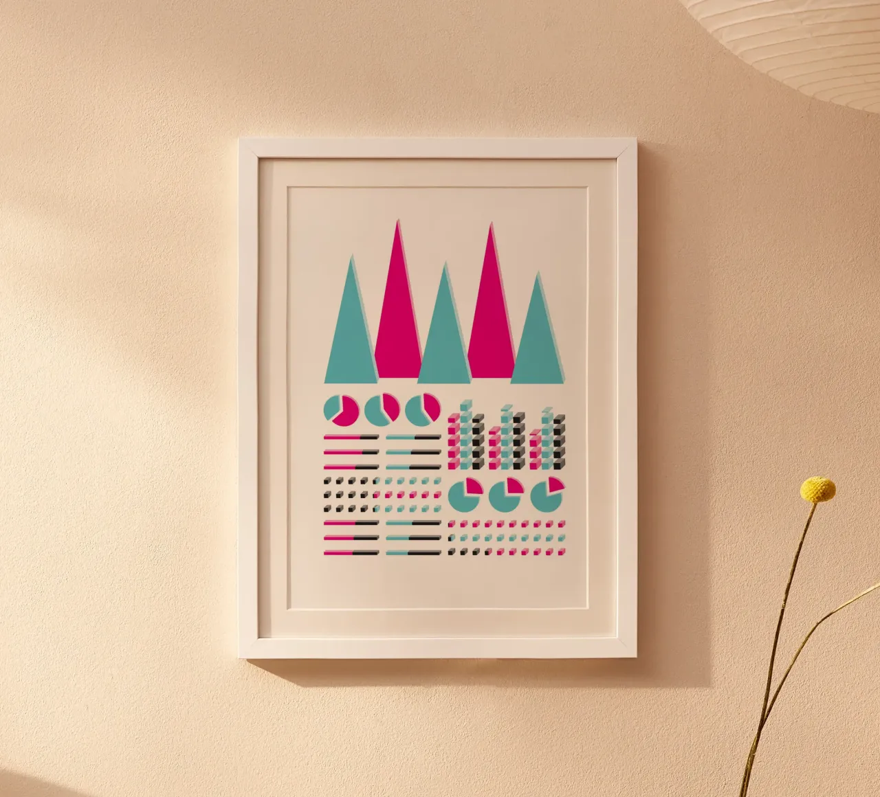 Infographic Selection poster con telaio in legno da kathrinmay