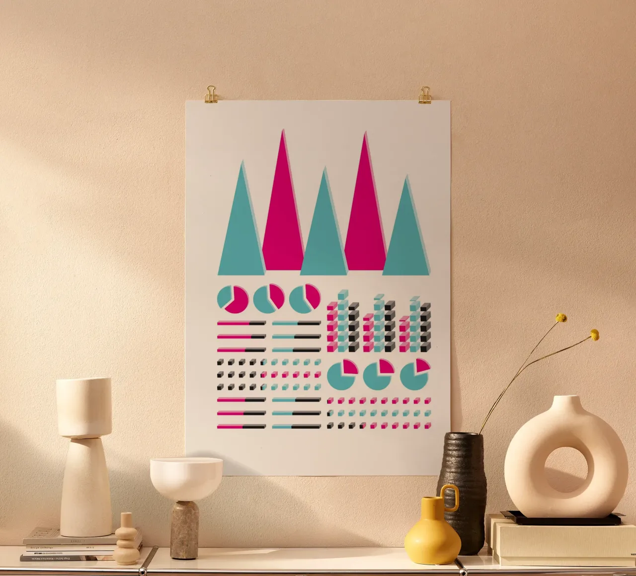 Infographic Selection poster con telaio in legno da kathrinmay