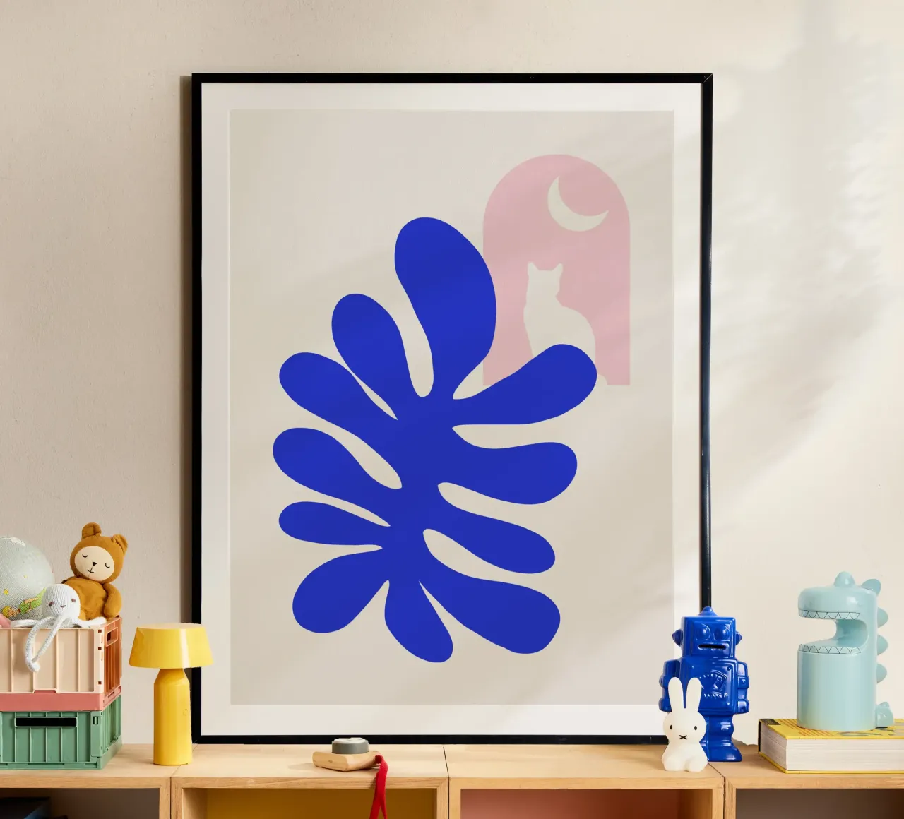 Siamese cat poster con telaio in legno da Little Dean