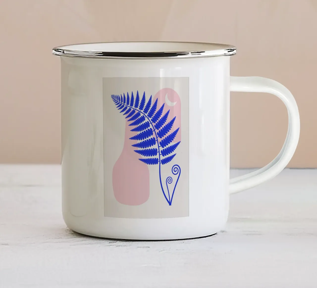 Interni rosa boho tazza in smalto da Little Dean