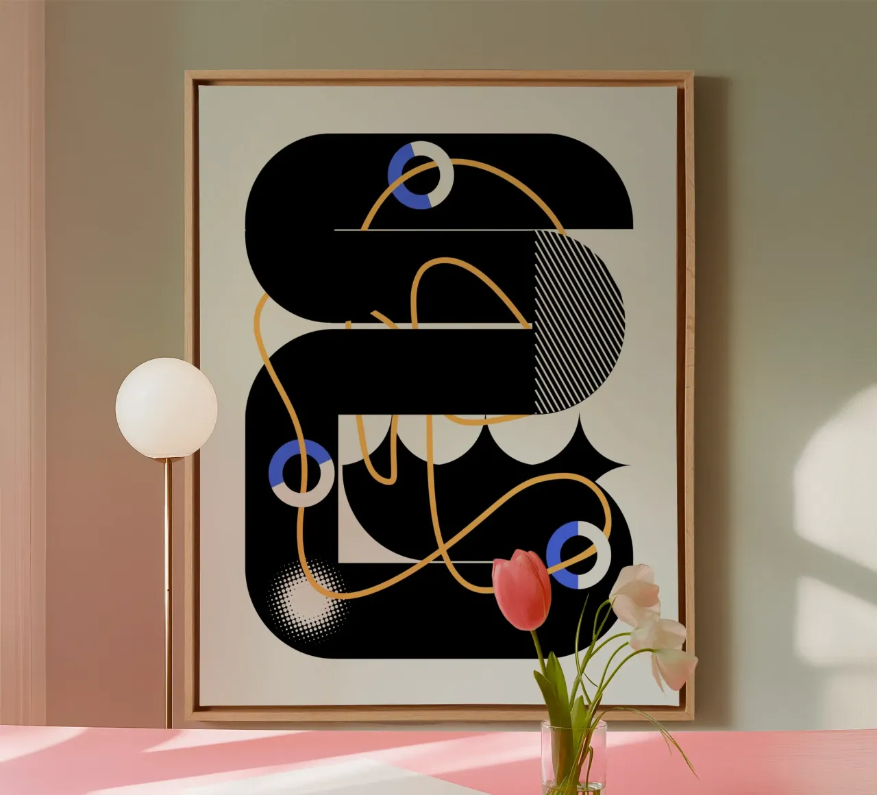 Geometrical build canvas with Floater frame by Little Dean