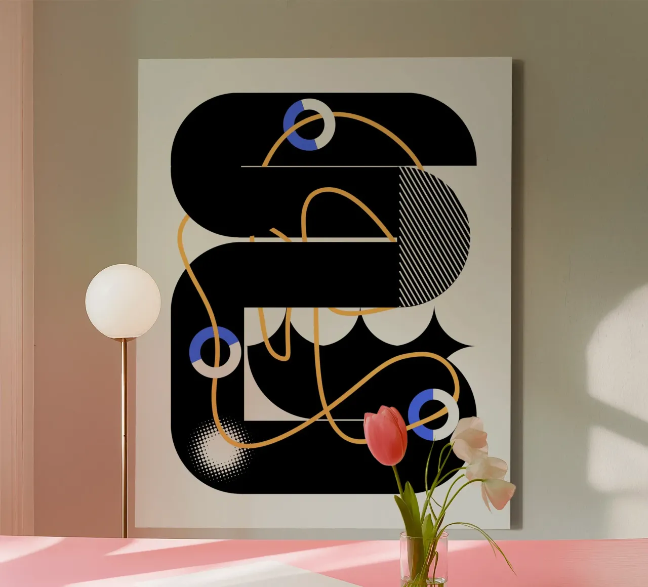 Geometrical build canvas with Floater frame by Little Dean