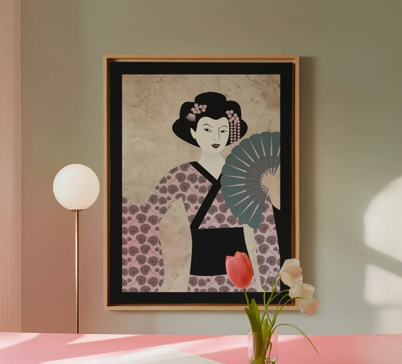 Geisha #1 tela con Cornice a cassetta da kathrinmay