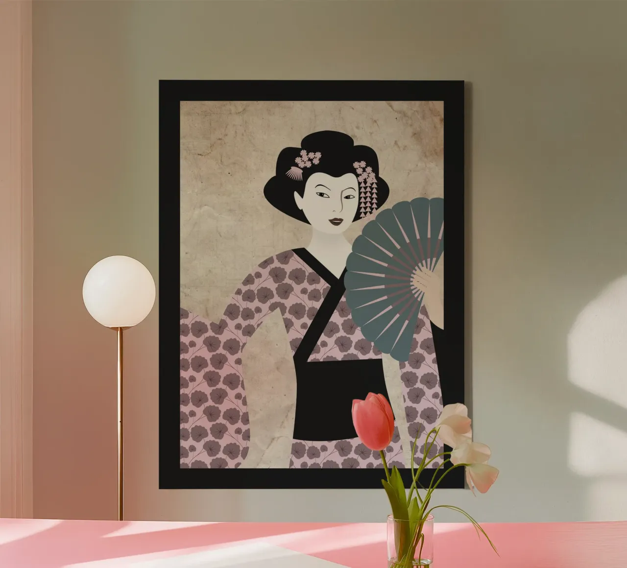 Geisha #1 tela con Cornice a cassetta da kathrinmay