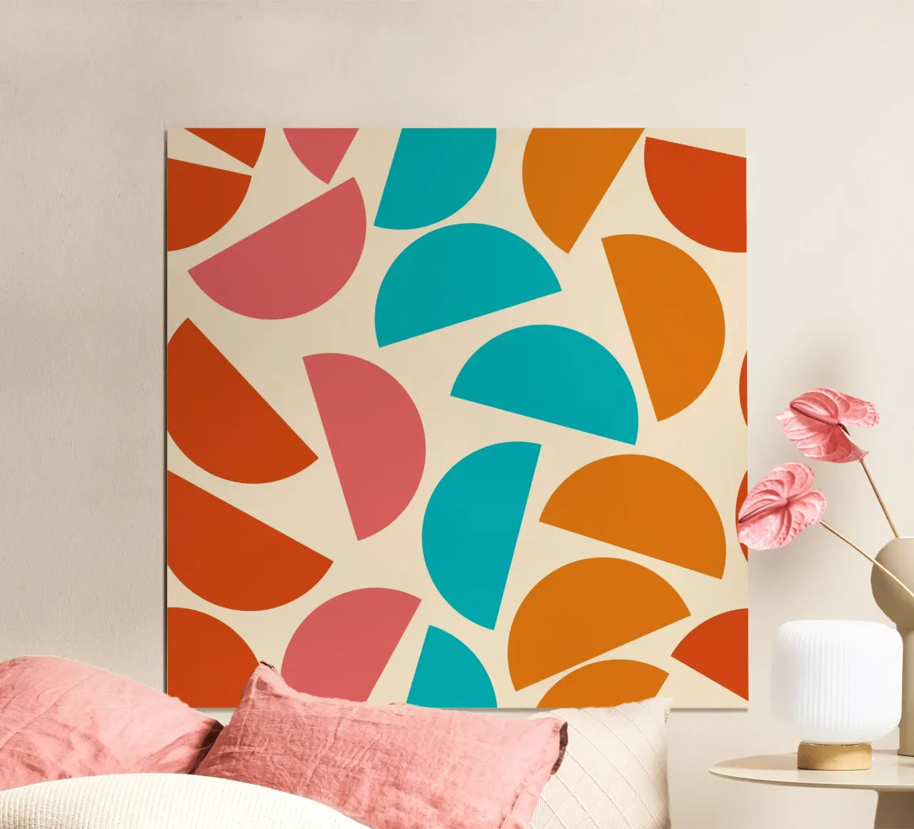 Chaotic bold mid century modern No1 poster con telaio in legno da TijanaArtStudio88