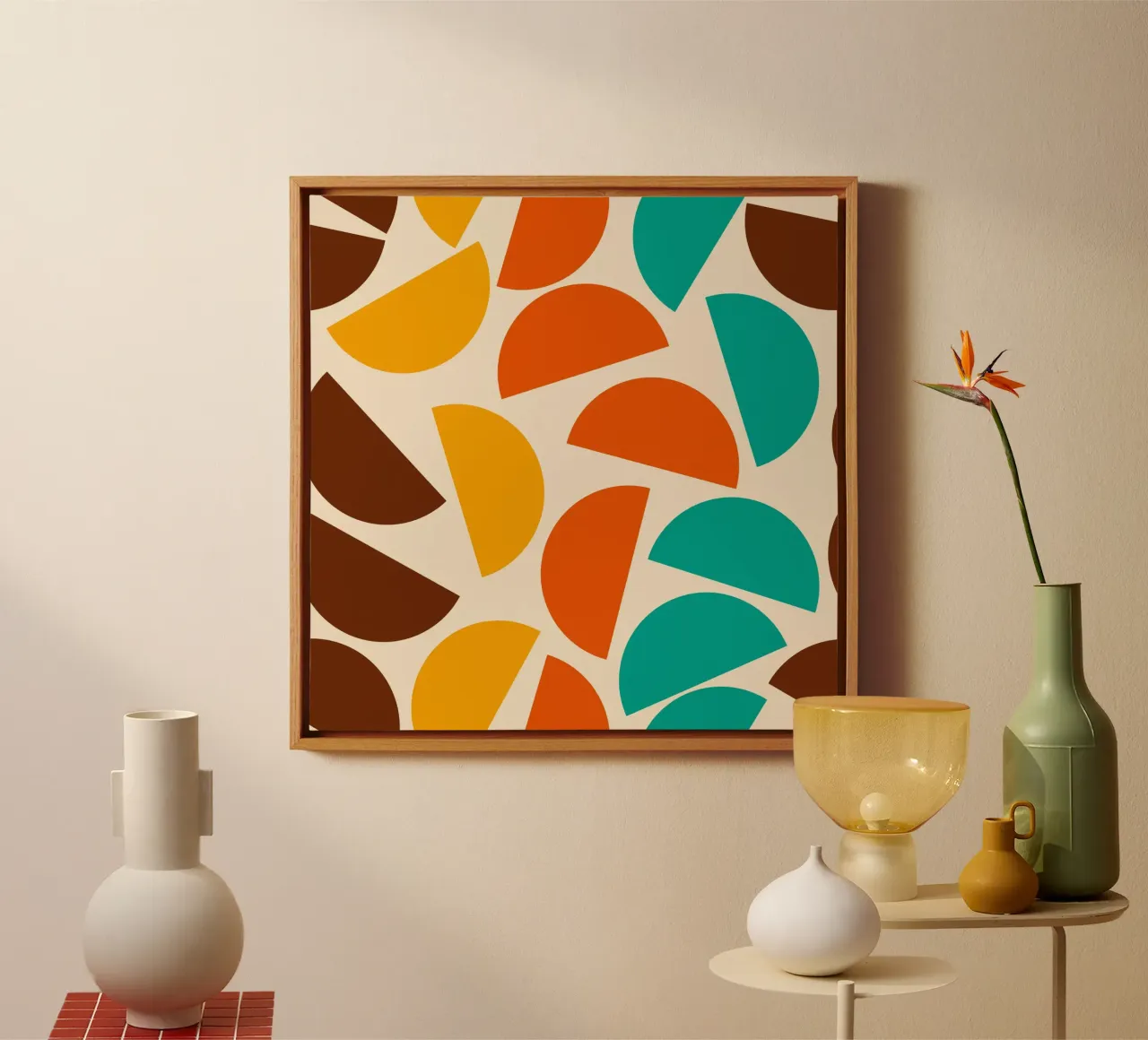 Chaotic bold mid century modern No2 tela con Cornice a cassetta da TijanaArtStudio88