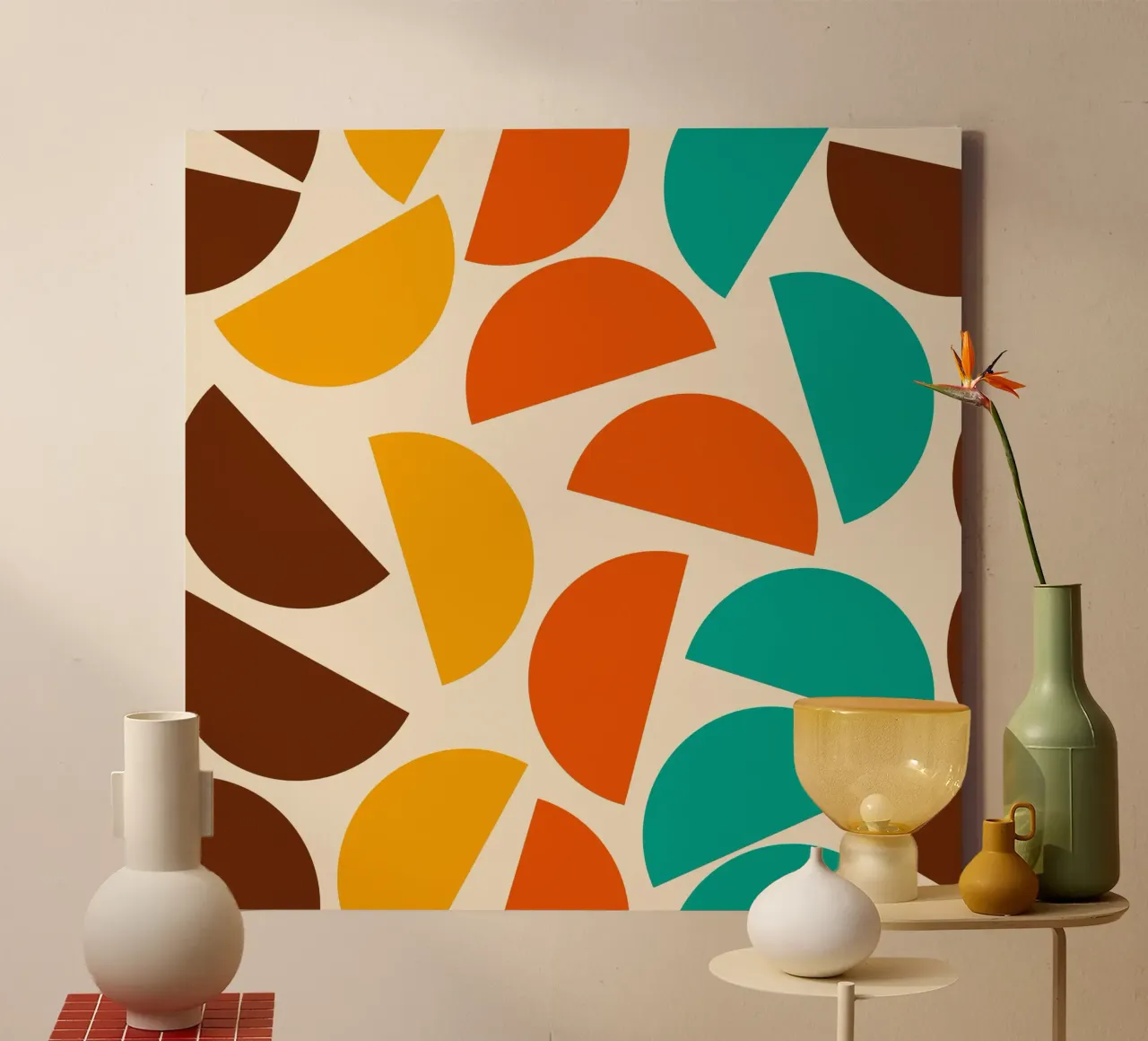 Chaotic bold mid century modern No2 tela con Cornice a cassetta da TijanaArtStudio88