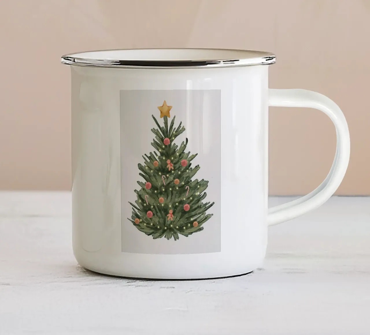 Albero di Natale acquerellato tazza in smalto da WijdevenDesign