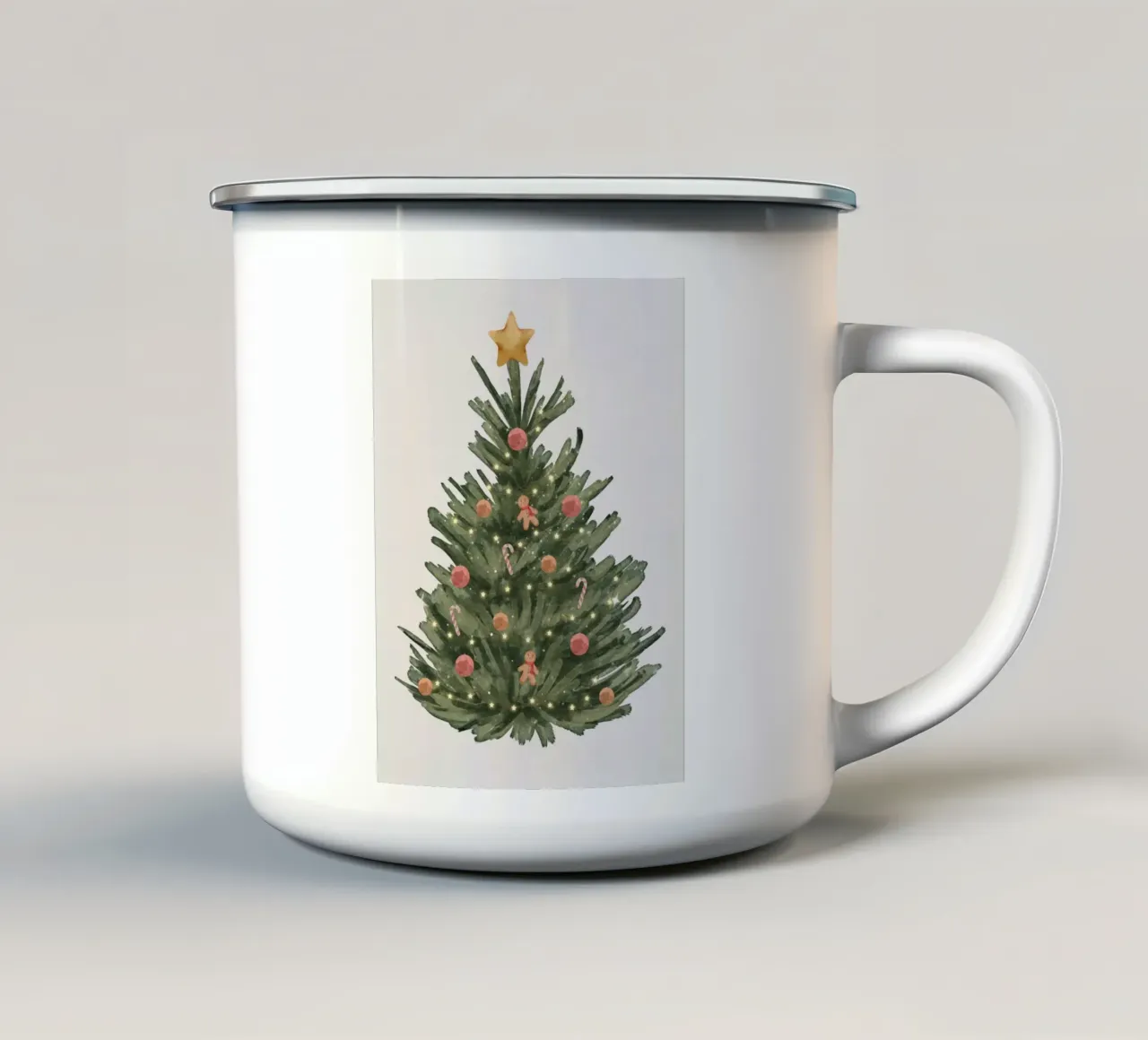 Albero di Natale acquerellato tazza in smalto da WijdevenDesign
