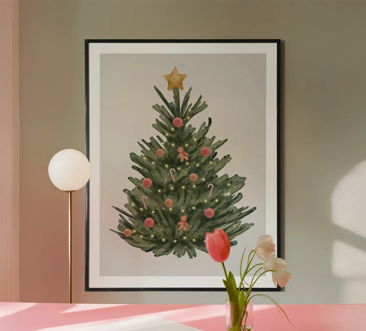 Albero di Natale acquerellato poster da WijdevenDesign