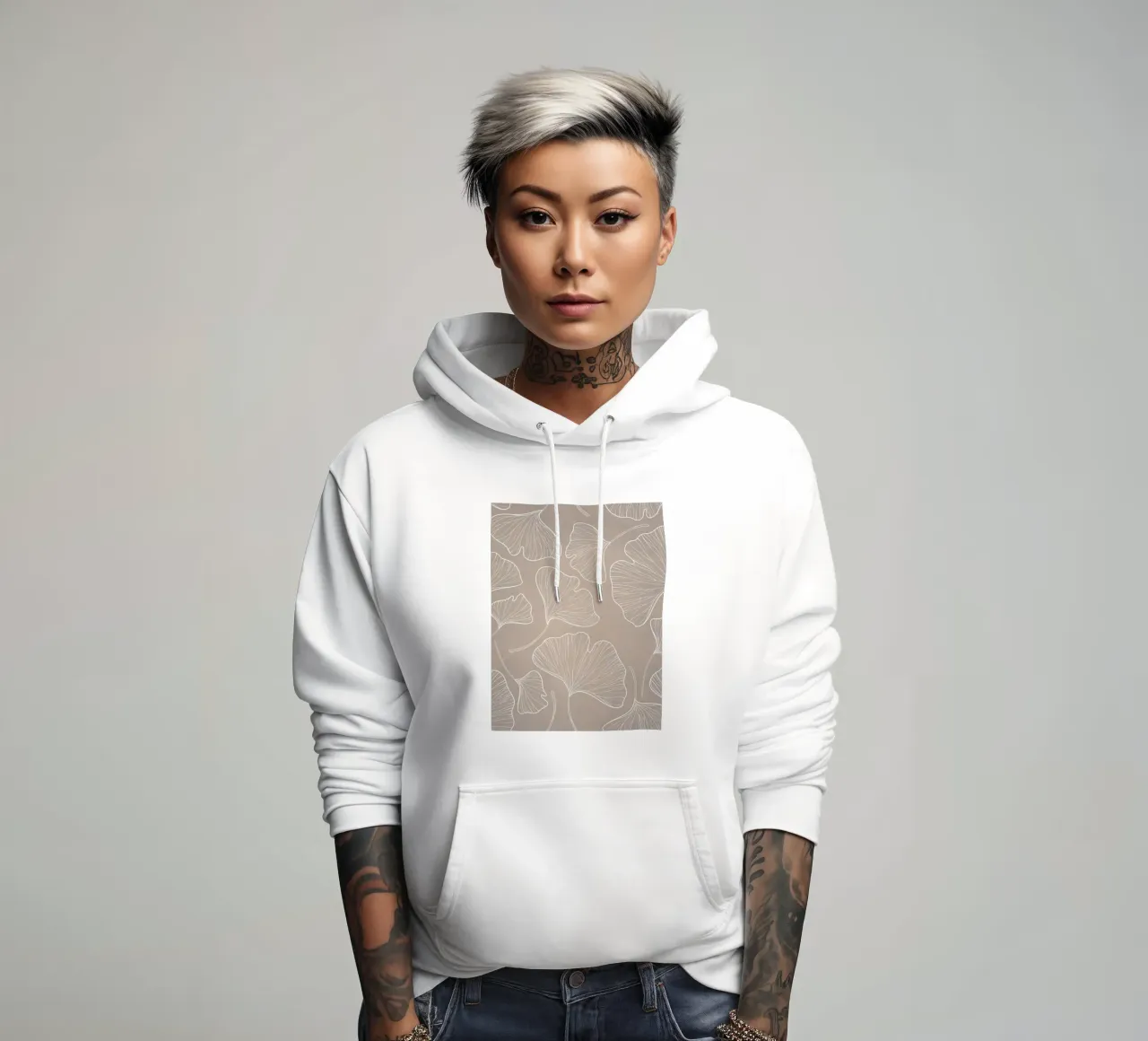 Piante in grigio felpa con cappuccio da WijdevenPrints