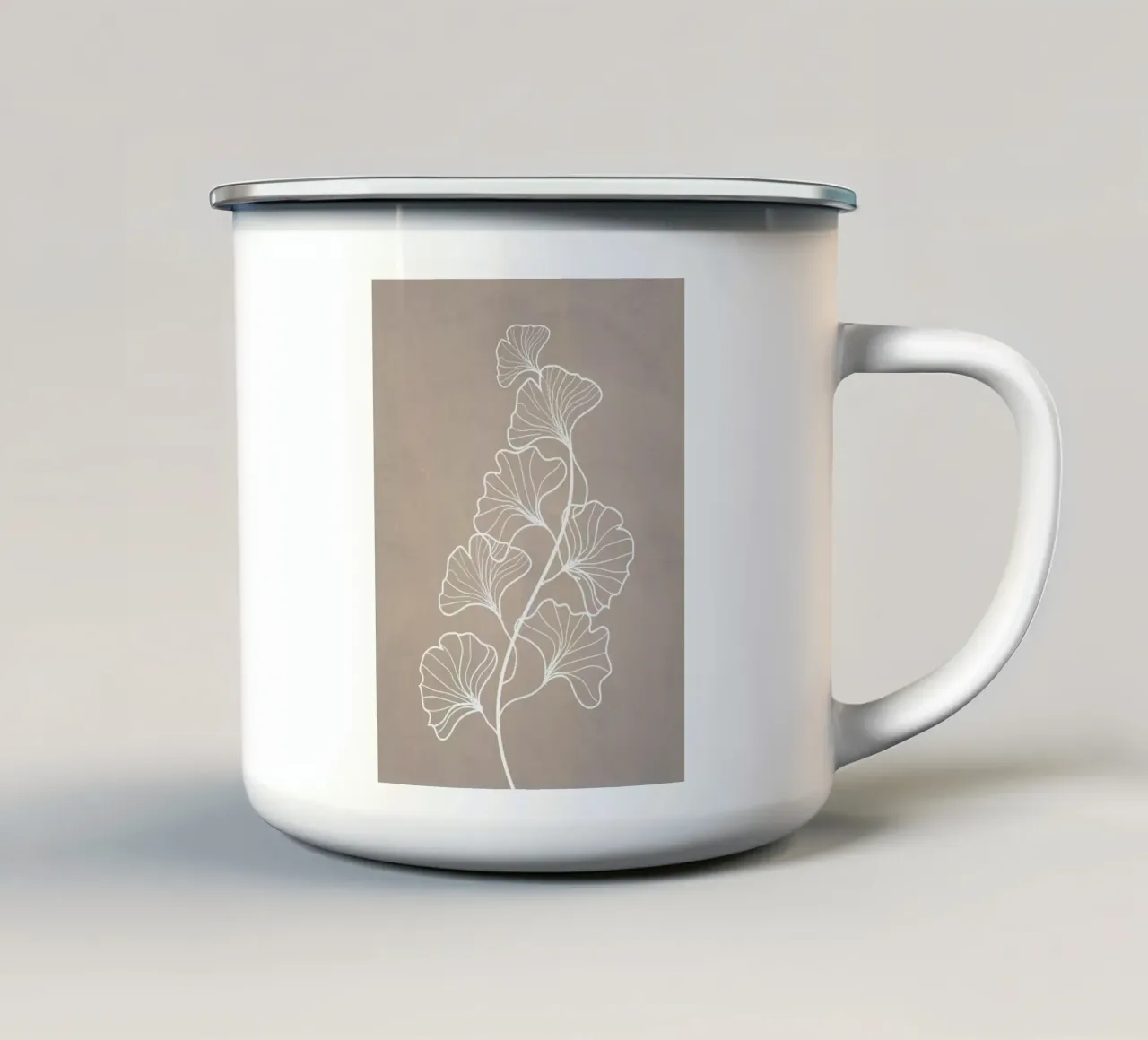Piante in grigio tazza in smalto da WijdevenPrints
