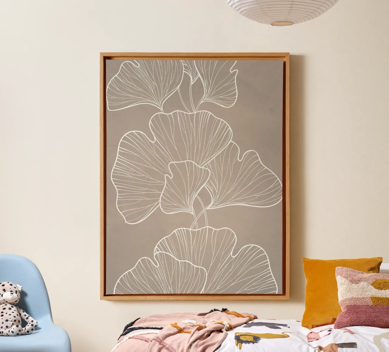 Piante in grigio tela con Cornice a cassetta da WijdevenPrints