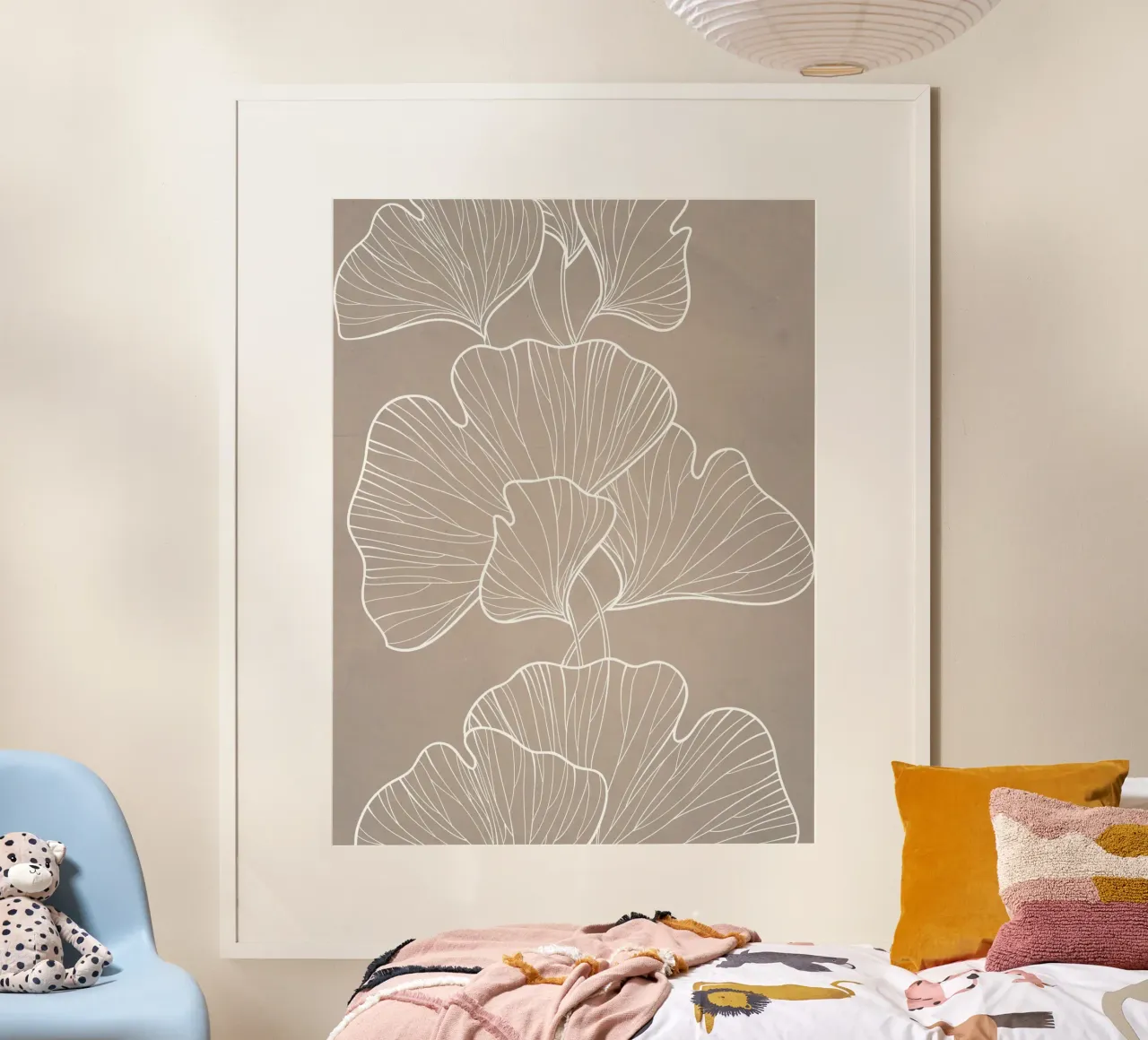Piante in grigio poster con telaio in alluminio da WijdevenPrints