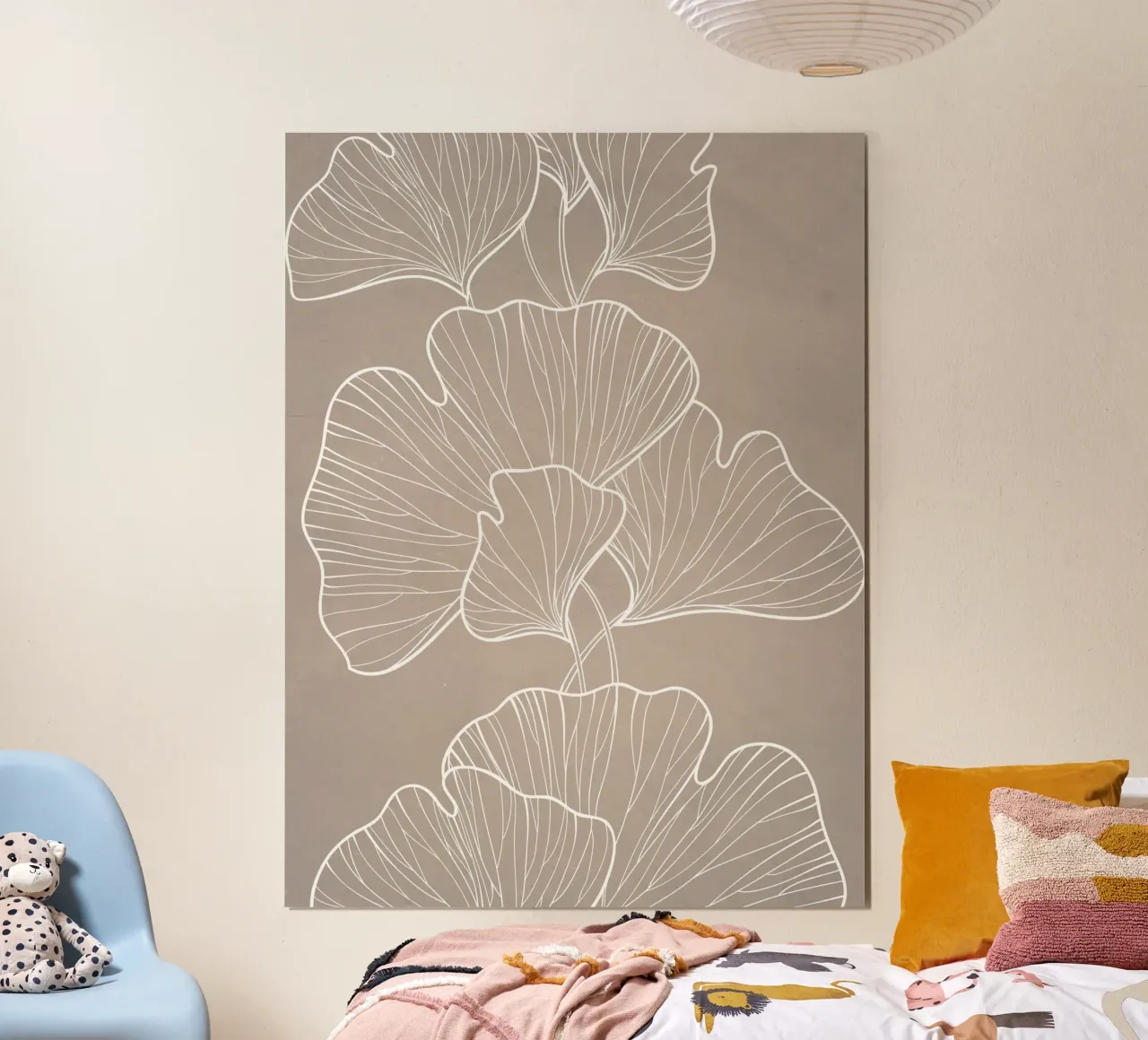 Piante in grigio poster con telaio in alluminio da WijdevenPrints