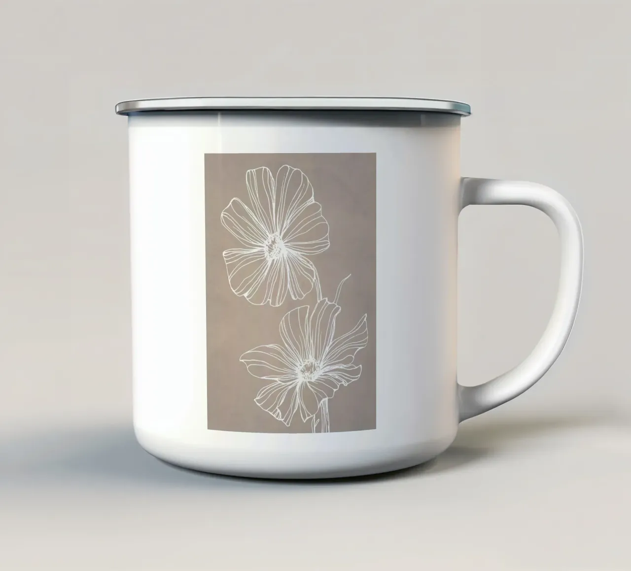 Piante in grigio tazza in smalto da WijdevenPrints