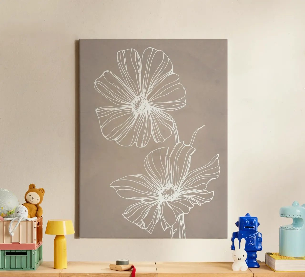 Piante in grigio tela con Cornice a cassetta da WijdevenPrints