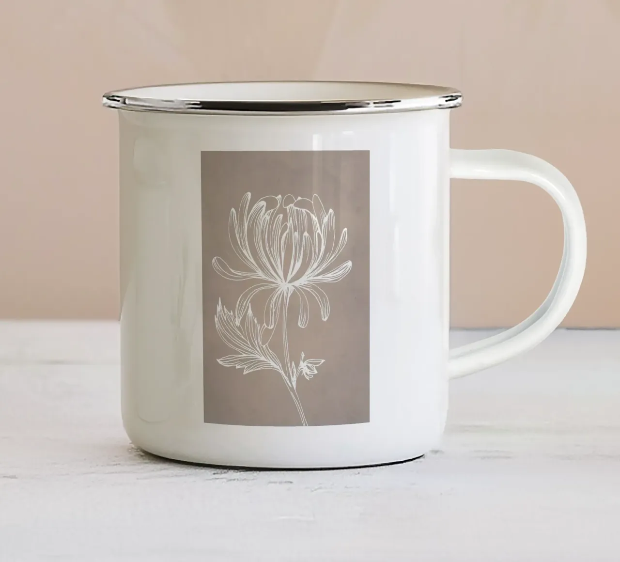 Piante in grigio tazza in smalto da WijdevenPrints