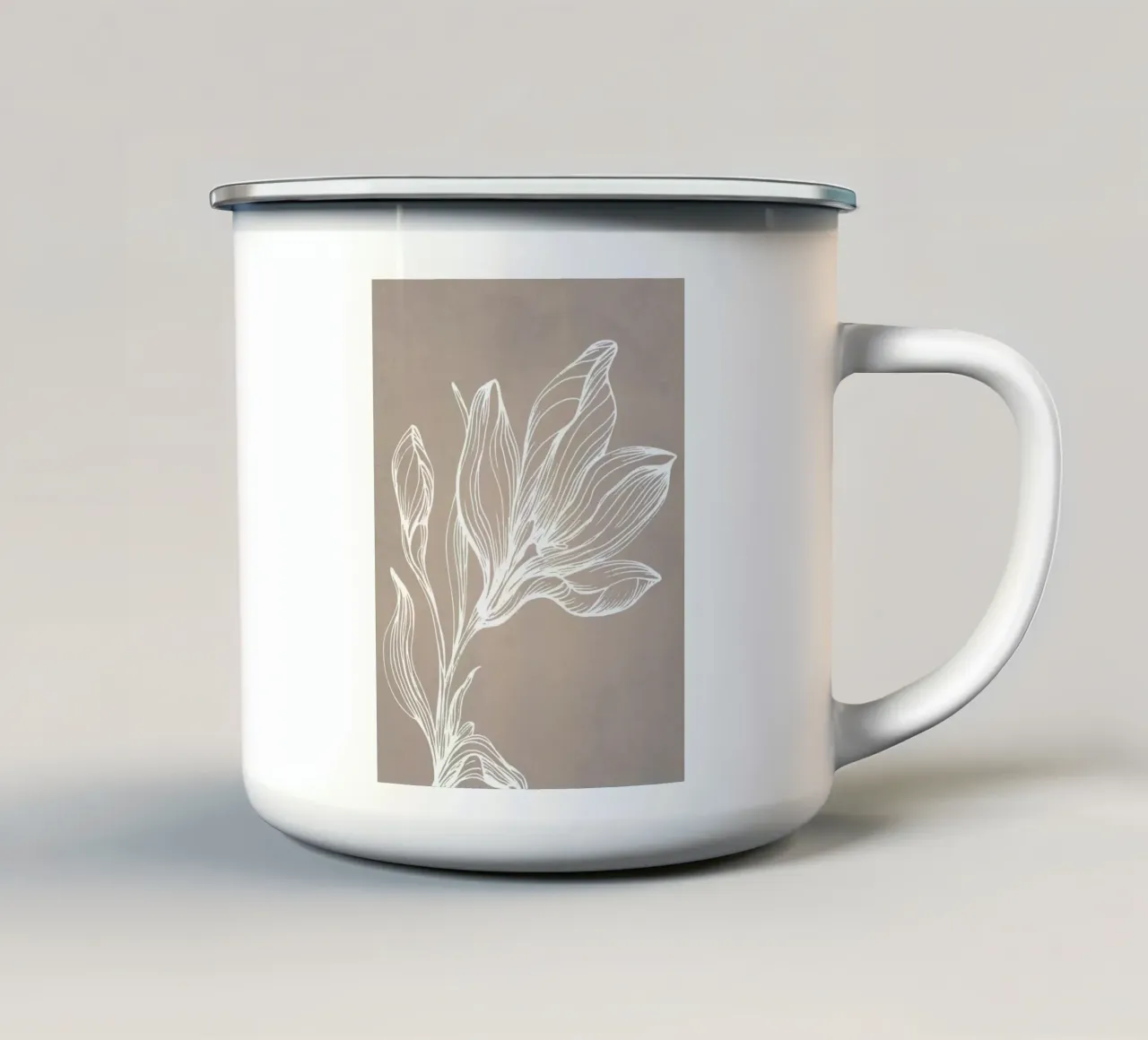 Piante in grigio tazza in smalto da WijdevenPrints