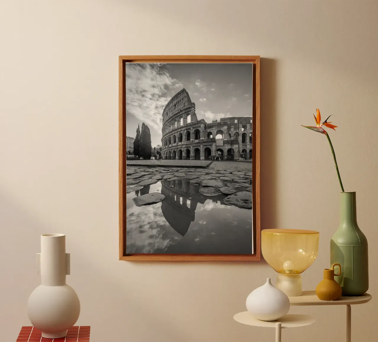 Colosseo all'alba, Roma, Italia tela con Cornice a cassetta da mary shop