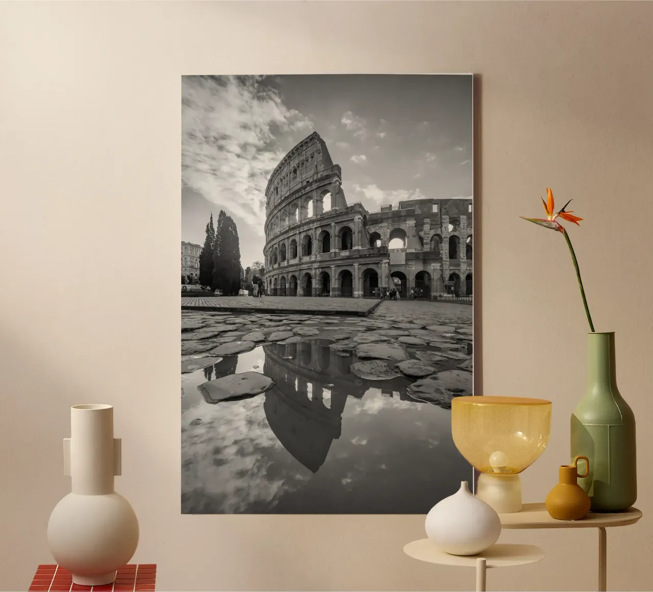 Colosseo all'alba, Roma, Italia tela con Cornice a cassetta da mary shop