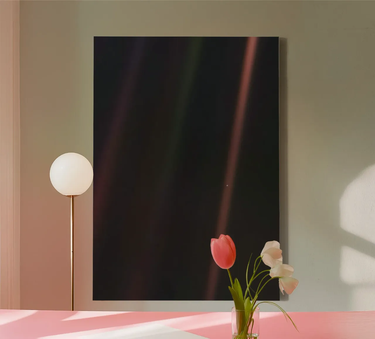 Bleke Blauwe Stip Poster canvas met Baklijst van mary shop