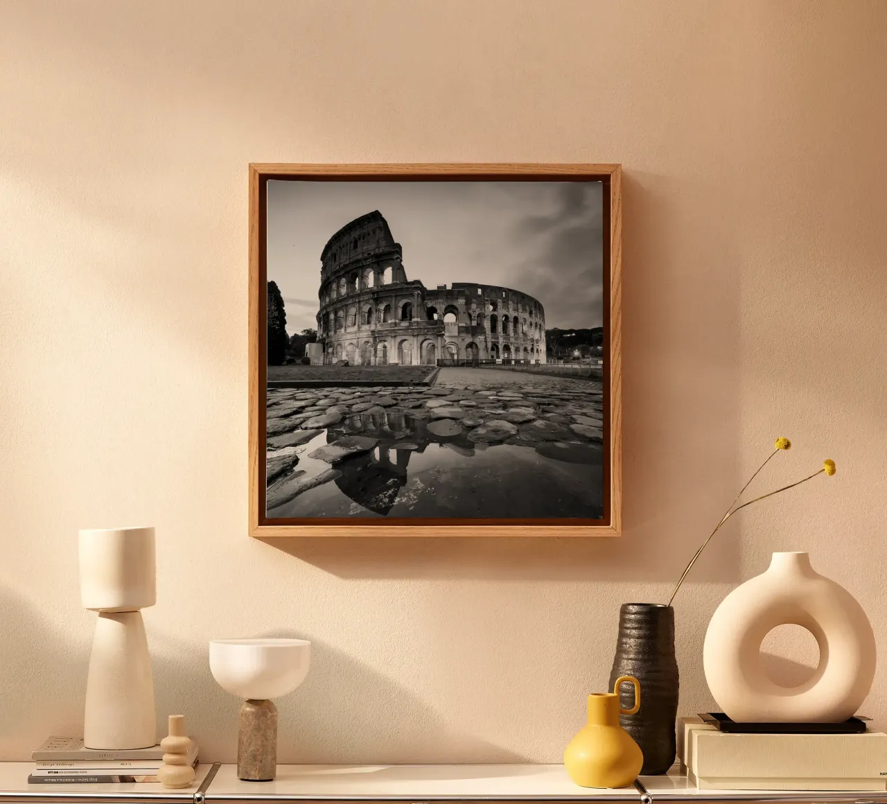 Il Colosseo, Roma tela con Cornice a cassetta da mary shop