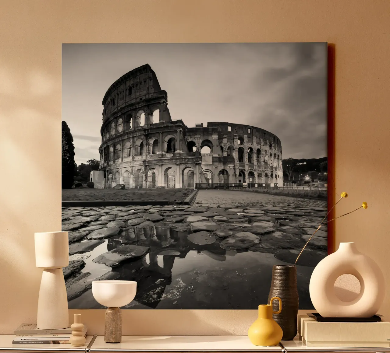 Il Colosseo, Roma tela con Cornice a cassetta da mary shop