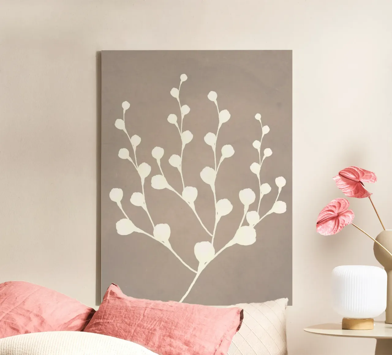Millennial Grijs canvas met Baklijst van WijdevenPrints