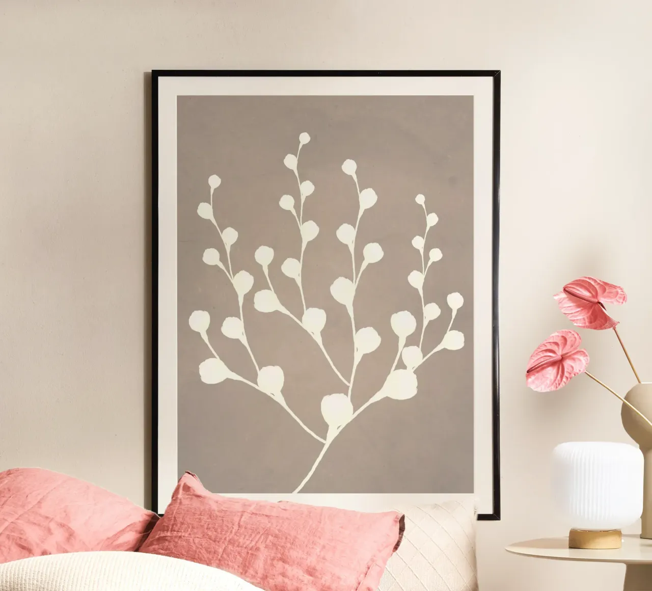 Grigio millenario poster con telaio in alluminio da WijdevenPrints
