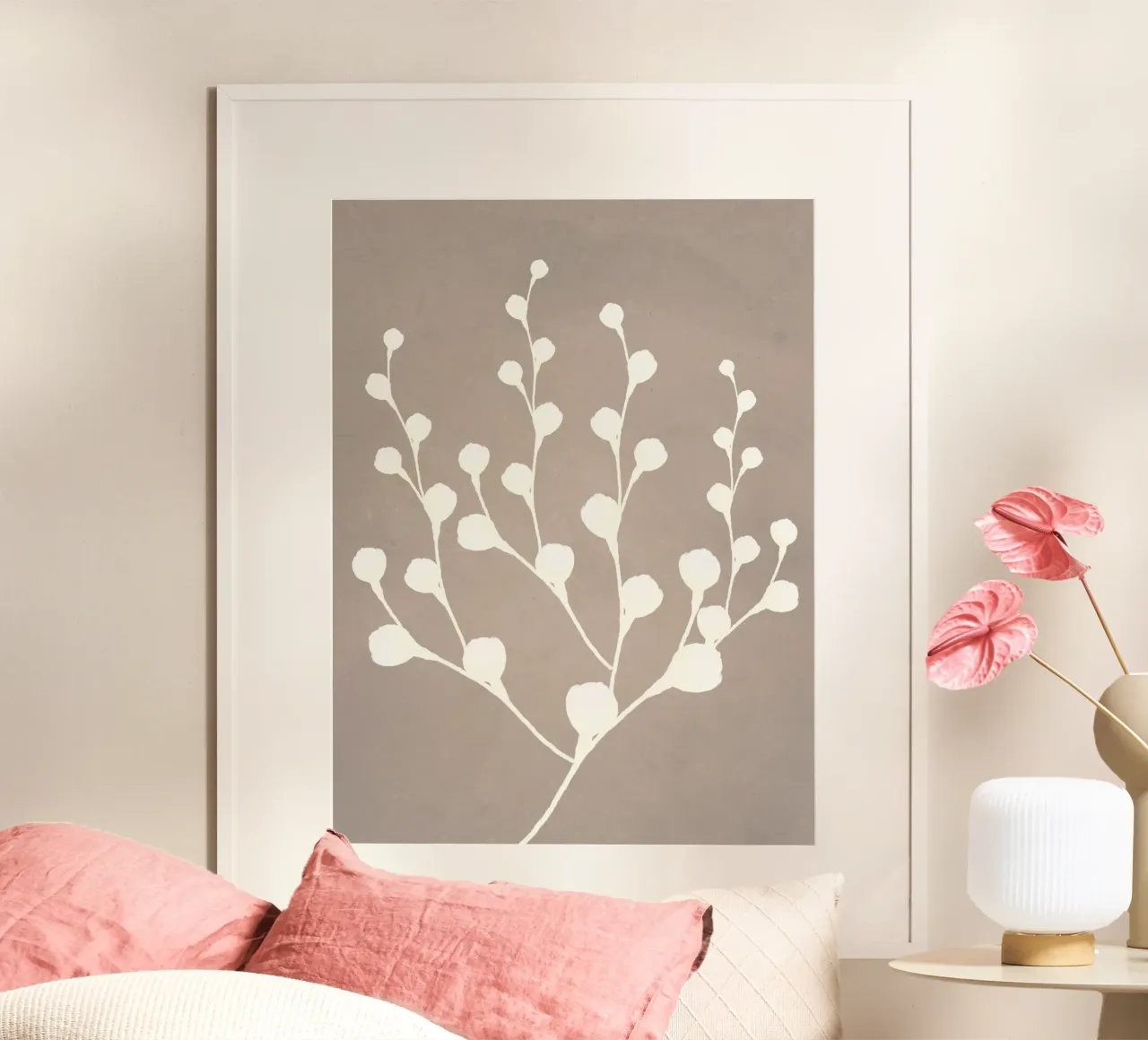 Grigio millenario poster con telaio in alluminio da WijdevenPrints