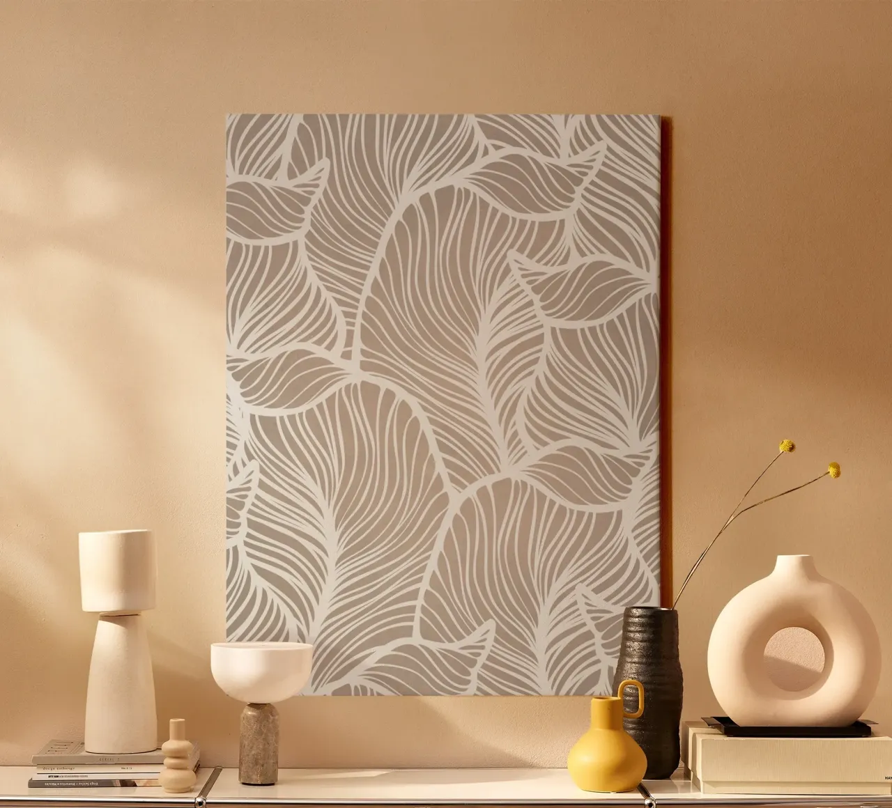 Grigio millenario tela con Cornice a cassetta da WijdevenPrints