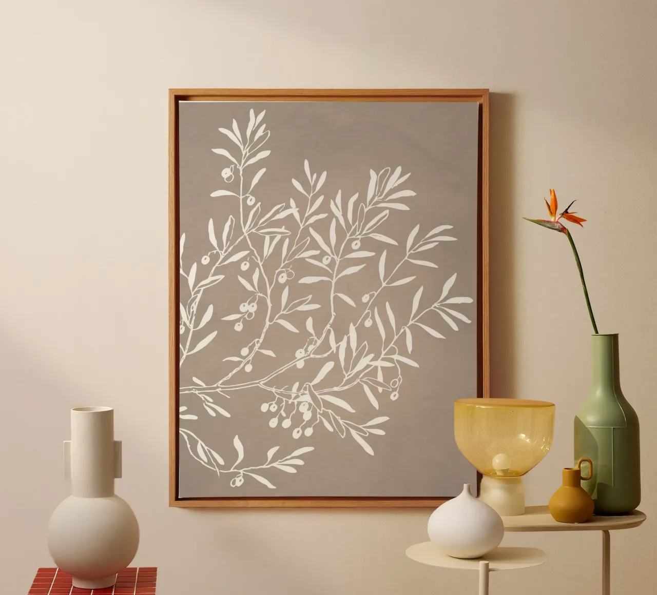 Millennial Grijs canvas met Baklijst van WijdevenPrints